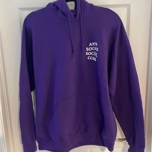 Anti Social Social Club Hoodie
Color: Purple/White 
Unisex 
Size Large